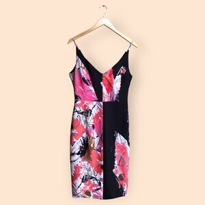 Black Halo NWT Judy Floral Ponte Sheath Dress Formal Abstract Colorful Women’s 6